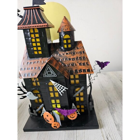 TMetal light up haunted house Halloween moon ghost decor - Picture 4 of 11